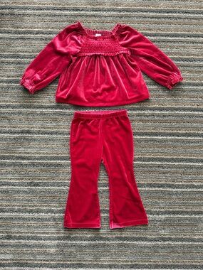 GAP Baby Girl Soft Velvet Top & Pants Set